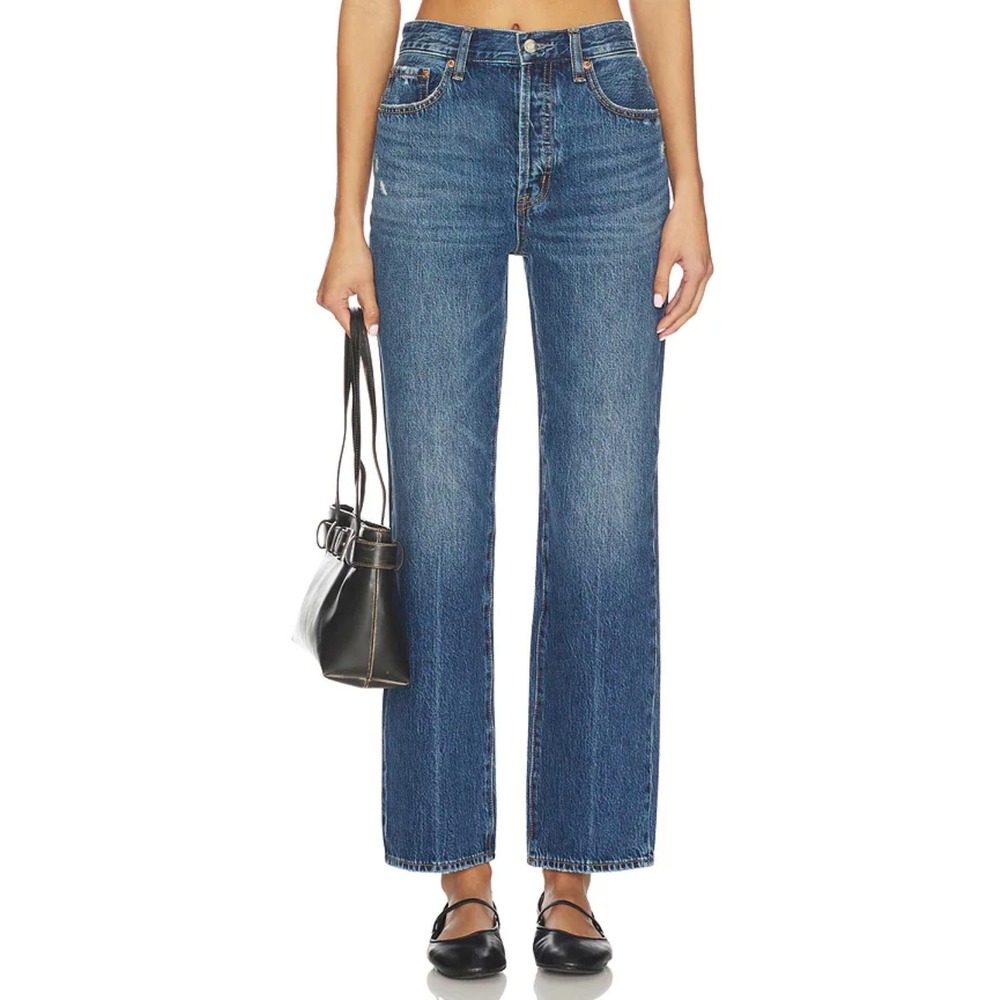 Pistola Jeans Womens Size 25 Cassie Super High Rise Straight Leg Denim Cotton